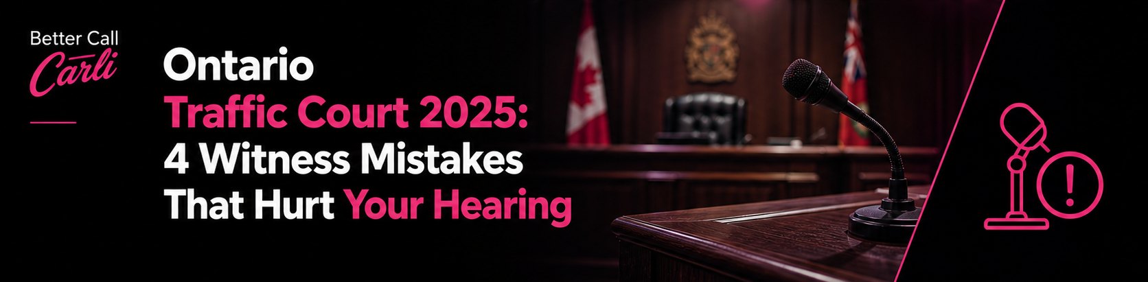 Ontario Traffic Court 2025: 4 Witness Mistakes That Hurt Your Hearing